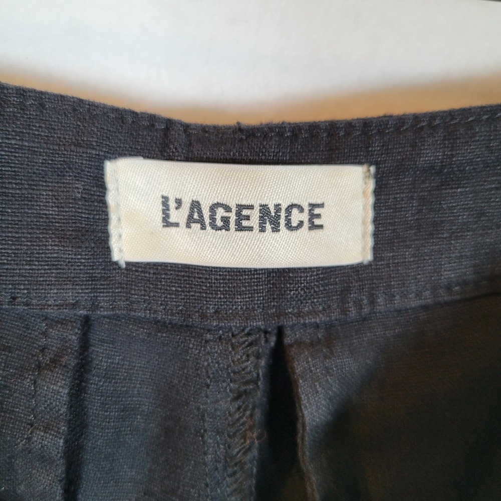 LAGENCE Womens Wide Leg Linen Pants Size 31 Black Bohemian Beachy Lagenlook Art - Picture 2 of 13